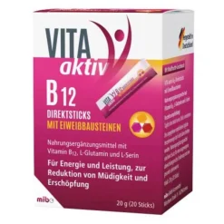 Vita Aktiv B12 Direktsticks mit Eiweißbausteinen, 20 St> Vitamin B12 (Cobalamin)
