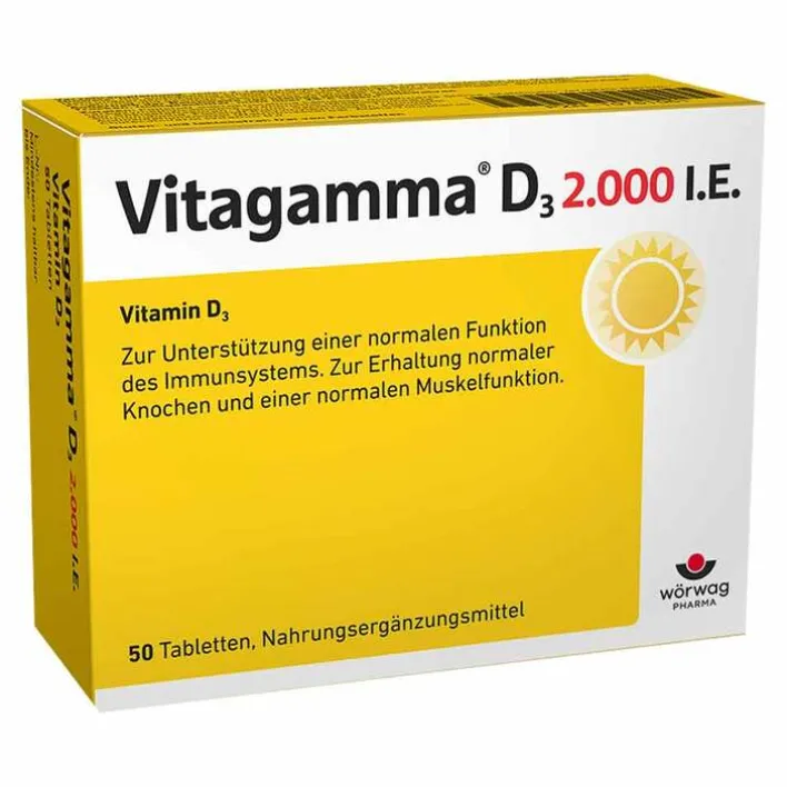 Vitagamma D3 2.000 I.E. Vitamin D3 NEM Tabletten, 50 St> Vitamin D (Colecalciferol)|Immunsystem