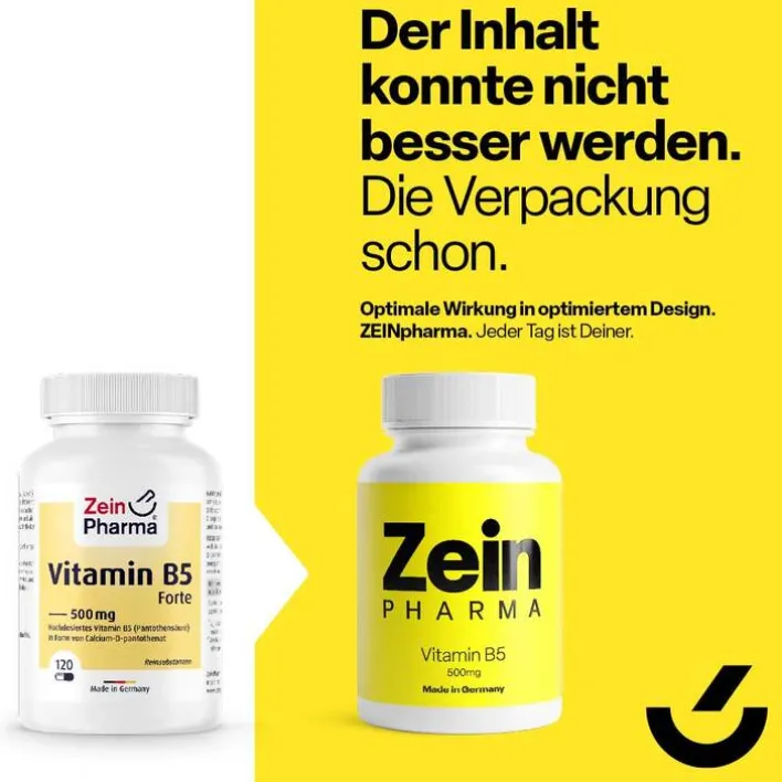 Zein Pharma Vitamin B5 Pantothensäure 500 mg Kapseln, 120 St> Vitamin B5 (Pantothensäure)