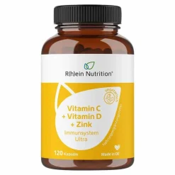 R(h)ein Nutrition Vitamin C + Vitamin D + Zink Immunsystem Ultra Kapseln, 120 St> Immunsystem