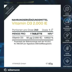 Vitamin D3 2.000 I.E. vegetarisch Tabletten, 240 St