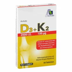 Avitale Vitamin D3 + K2 2000 I.E. Tabletten, 60 St> Vitamin D (Colecalciferol)