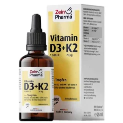 Zein Pharma Vitamin D3 + K2 MK-7 Tropfen hochdosiert, 25 ml> Vitamin D (Colecalciferol)