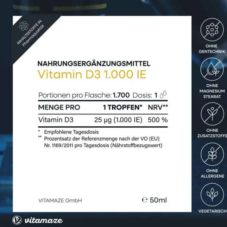 Vitamin D3 Tropfen 1.000 I.E., 50 ml
