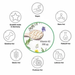 Vitamin K2 200 µg MK-7 vegan hochdosiert Tabletten, 90 St