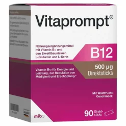 Vitaprompt B12 500 µg Direktsticks, 90 St> Vitamin B12 (Cobalamin)|Aminosäuren