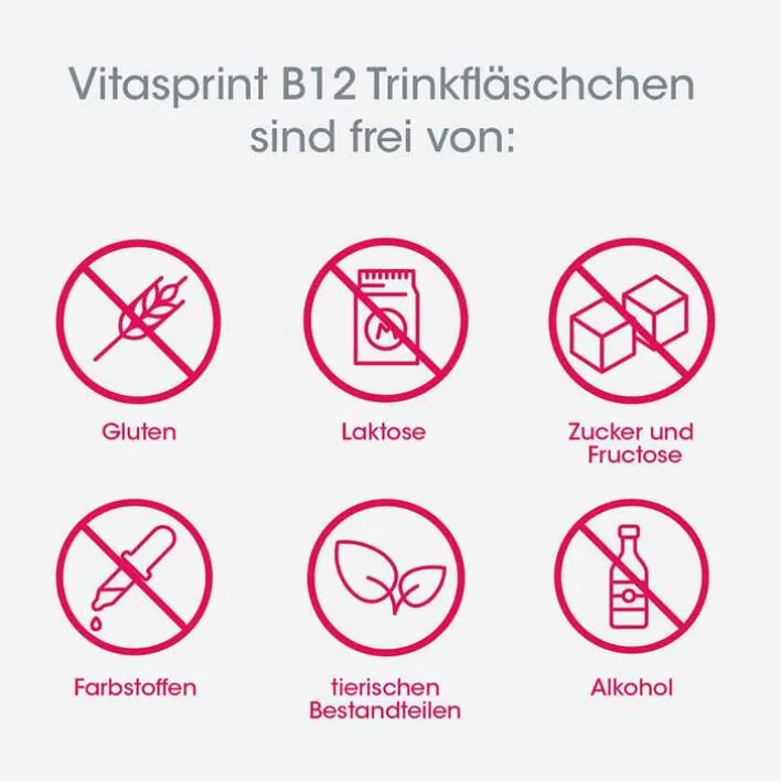 Vitasprint B12 Trinkfläschchen mit Vitamin B12 für mehr Energie, 10 St> Vitamin B12 (Cobalamin)
