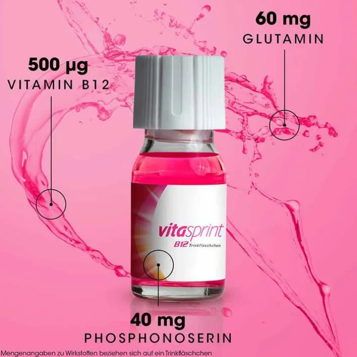 Vitasprint B12 Trinkfläschchen mit Vitamin B12 für mehr Energie, 10 St> Vitamin B12 (Cobalamin)