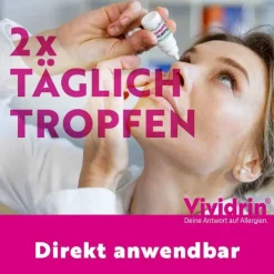 Vividrin ® Azelastin Augentropfen Akuthilfe bei Heuschnupfen und Allergien, 6 ml><noscript><img width=