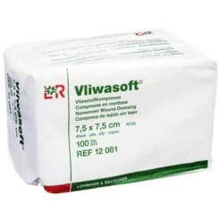 Vliwasoft Vlieskompressen 7,5x7,5cm 4-lagig unsteril, 100 St> Sterile Kompressen