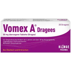 Vomex A ® Dragees 50 mg, 20 St> Mittel Gegen Durchfall & Erbrechen|Für Unterwegs
