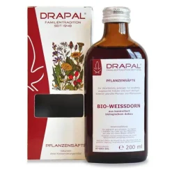 Weissdornbeeren Bio Pflanzensaft Drapal, 200 ml