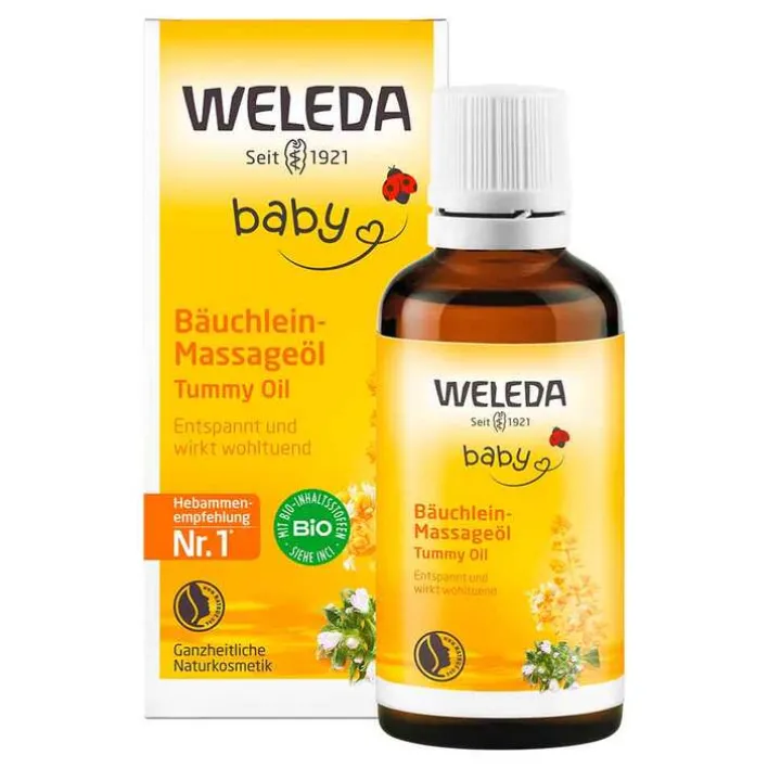 Weleda Baby Bäuchlein-Massageöl, 50 ml>Kinder Haut- & Haarpflege|Massageöle