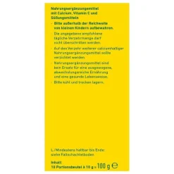 Wepa heiße Zitrone + Vitamin C + Calcium zuckerfrei Pulver, 10X10 g