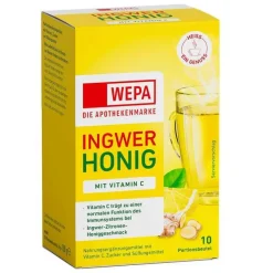 Wepa Ingwer + Honig + Vitamin C Pulver, 10X10 g> Vitamin C (Ascorbinsäure)