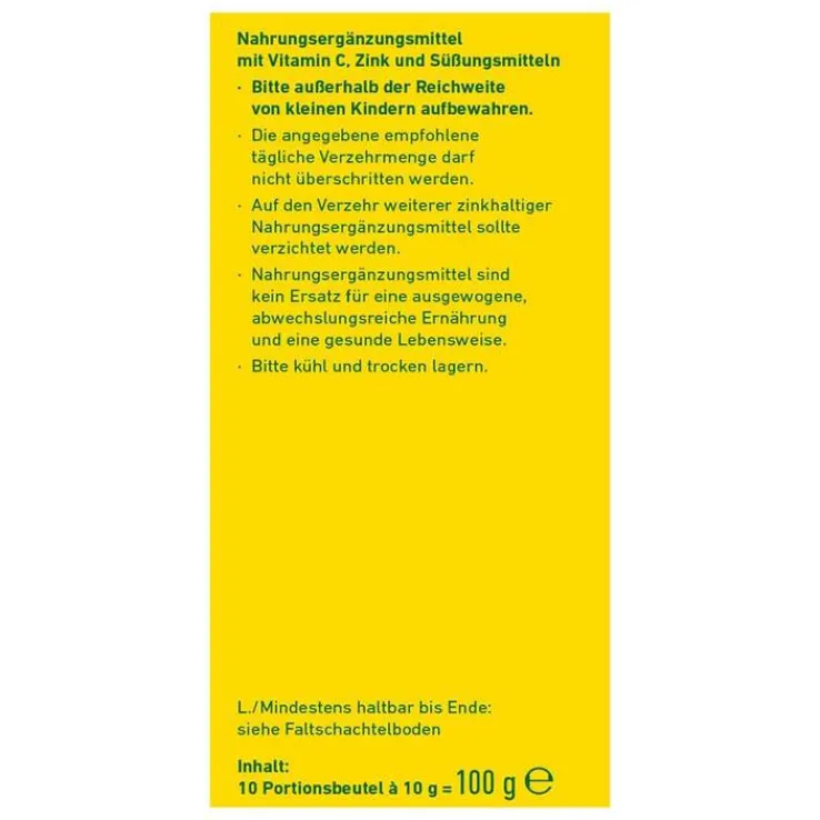 Wepa Zink Holunder + Vitamin C + Zink zuckerfrei Pulver, 10X10 g
