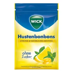 Wick Zitrone & nat.Menthol Bonbons ohne Zucker Beutel, 72 g> Bonbons