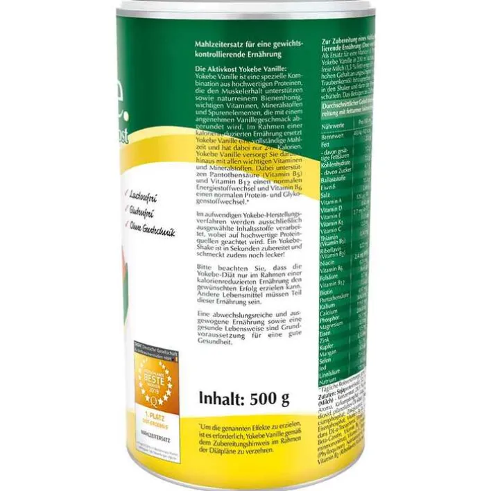 Yokebe Vanille lactosefrei NF2 Pulver, 500 g> Eiweißdrink|Diätpulver