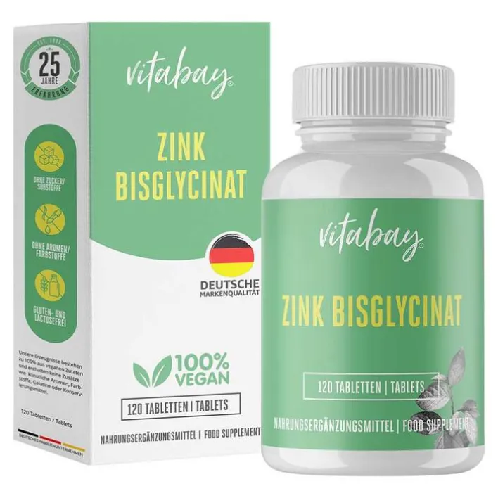 Vitabay Zink Bisglycinat 25 mg hochdosiert Tabletten, 120 St> Zink