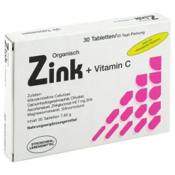 Zink Organisch + Vitamin C Tabletten, 30 St