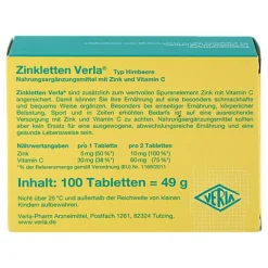 Zinkletten Verla Himbeere Lutschtabletten, 100 St